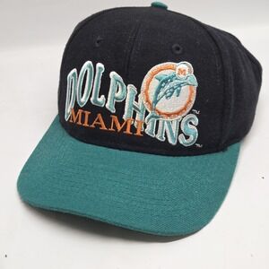Vintage‎ Apex One Miami Dolphins NFL Logo SnapBack Hat Green And Black